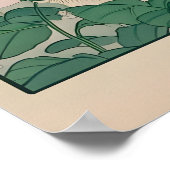 Gestreepte Kat Doucheprint Ukiyo-e Botanische Badk Poster (Hoek)