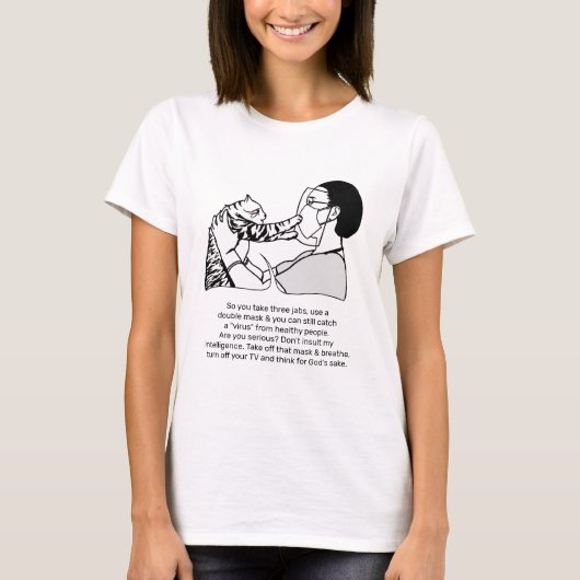 Gestreepte kat en bericht t-shirt (Voorkant)