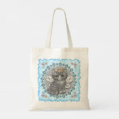 Gestreepte Kat Fee  Tote Bag (Achterkant)