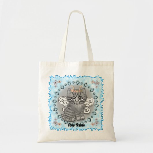 Gestreepte Kat Fee  Tote Bag (Voorkant)