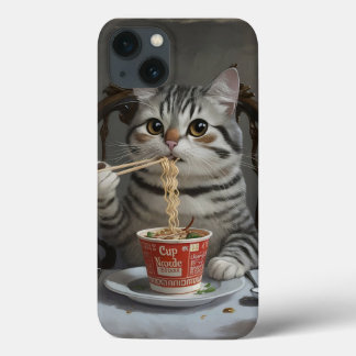 Gestreepte Kat Genieten Beker Noedels Case-Mate iPhone Case