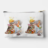 Gestreepte Kat Katten Schattig Aquarel Schilderen Etui (Achterkant)
