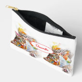 Gestreepte Kat Katten Schattig Aquarel Schilderen Etui (Open)