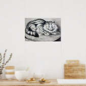 Gestreepte Kat, Louis Wain Poster (Keuken)