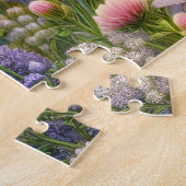 Gestreepte Kat Met Bloemen Legpuzzel (Zijkant)