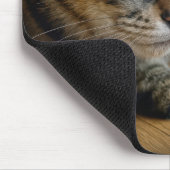 Gestreepte Kat Met Dappere Muis Muismat (Hoek)