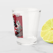 Gestreepte katten die poker spelen shot glas (Rechts)