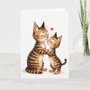 Gestreepte Katten Liefde Kaart