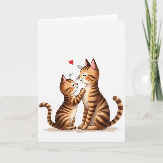 Gestreepte Katten Liefhebben Moeder Kaart (Voorkant)