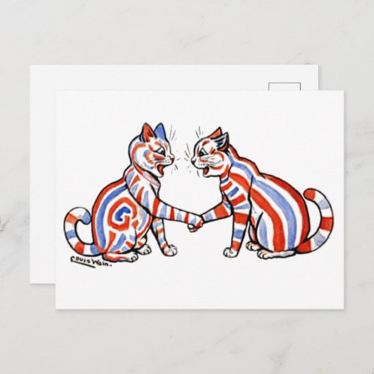 Gestreepte katten, Louis Wain, Briefkaart (Voorkant / Achterkant)