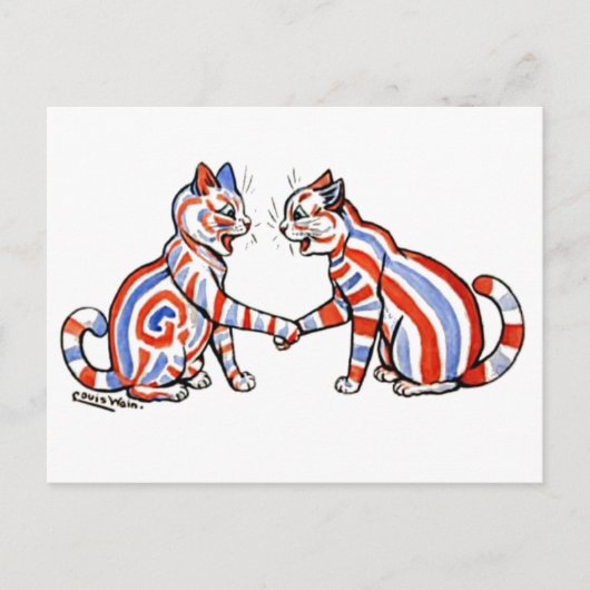 Gestreepte katten, Louis Wain, Briefkaart (Voorkant)