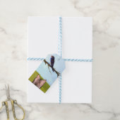 Gestreepte katten praten met vogels cadeaulabel (Met Touw)