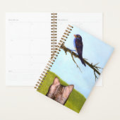 Gestreepte katten praten met vogels planner (Display)