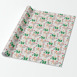 Gestreepte katten versieren grappige dwaze witte k cadeaupapier
