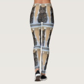 Gestreepte Kattentegelpatroon Leggings (Achterkant)