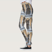 Gestreepte Kattentegelpatroon Leggings (Links)