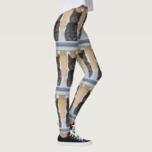 Gestreepte Kattentegelpatroon Leggings (Rechts)