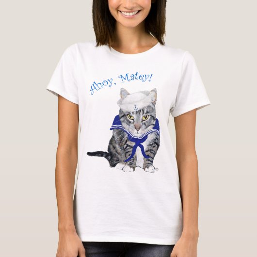 Gestreepte Kattzeiler T-shirt (Voorkant)