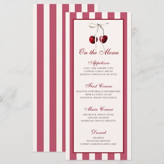 gestreepte kers menu (Voorkant / Achterkant)