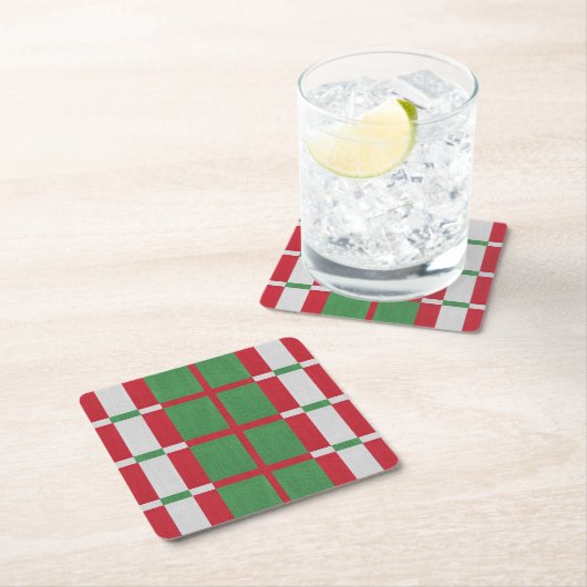 Gestreepte kerst kartonnen onderzetters (Insitu)