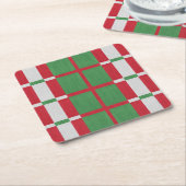 Gestreepte kerst kartonnen onderzetters (Schuin)