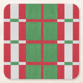 Gestreepte kerst kartonnen onderzetters (Voorkant)