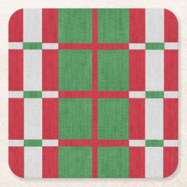 Gestreepte kerst kartonnen onderzetters