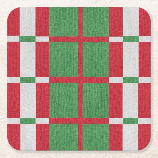 Gestreepte kerst kartonnen onderzetters (Voorkant)