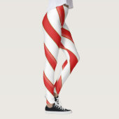 Gestreepte Kerst Kerststok Leggings (Rechts)
