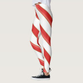 Gestreepte Kerst Kerststok Leggings (Links)