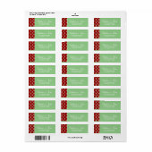 Gestreepte Kerstbomen Sneeuwvlokken Adres Etiket (Full Sheet)
