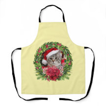 Gestreepte Kerstkrans Schort