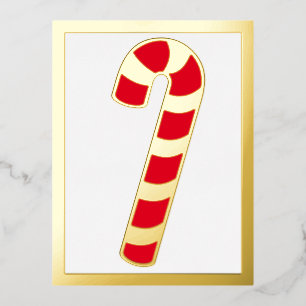 Gestreepte Kerstvakantie Candy Cane Folie Briefkaa Feestdagen Briefkaart