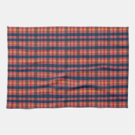 Gestreepte Keukenhanddoek met Plaid Patroon
