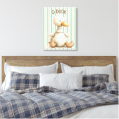 Gestreepte kinderkamer ontwerp met Duck & D Duck A Canvas Afdruk (Insitu (Slaapkamer))