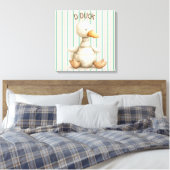Gestreepte kinderkamer ontwerp met Duck & D Duck A Canvas Afdruk (Insitu (Slaapkamer))