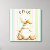 Gestreepte kinderkamer ontwerp met Duck & D Duck A Canvas Afdruk (Voorkant)