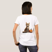 Gestreepte Kitten Herfst Halloween Thema 🎃 T-shirt (Achterkant volledig)