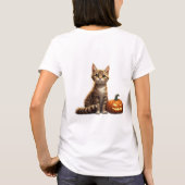 Gestreepte Kitten Herfst Halloween Thema 🎃 T-shirt (Achterkant)