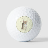 Gestreepte Kitten Met Tekst Golfballen (Voorkant)