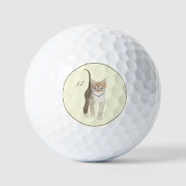 Gestreepte Kitten Met Tekst Golfballen