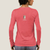 Gestreepte Kitten Rode Lange Mouwen Tri-Blend Shirt (Achterkant)
