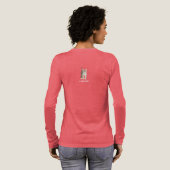 Gestreepte Kitten Rode Lange Mouwen Tri-Blend Shirt (Achterkant)