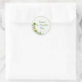 Gestreepte Klavers  Ronde Sticker (Tas)
