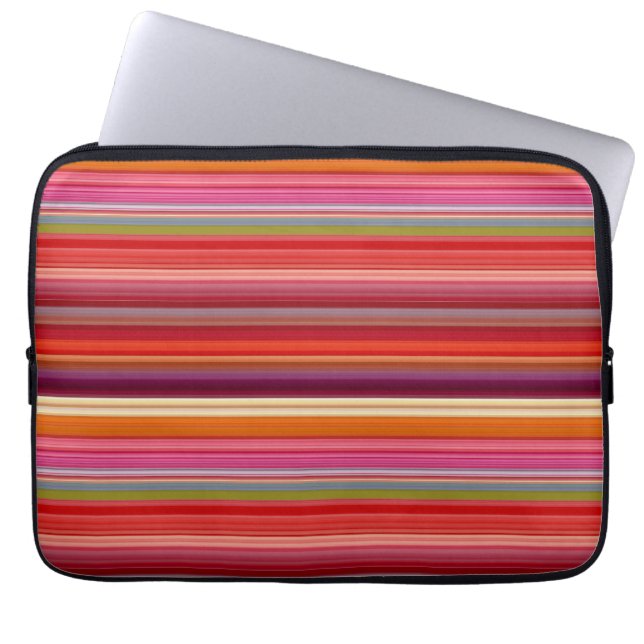  gestreepte kleuren bevestigen laptop sleeve (Voorkant)