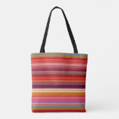  gestreepte kleuren bevestigen tote bag (Achterkant)