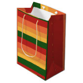 Gestreepte kleuren in het najaar medium cadeauzakje (Voorkant Gekanteld)