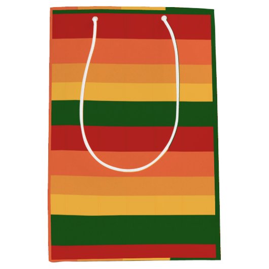 Gestreepte kleuren in het najaar medium cadeauzakje (Voorkant)