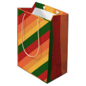 Gestreepte kleuren in het najaar medium cadeauzakje (Achterkant Gekanteld)