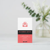 gestreepte kleuren trendy fotograaf Visitekaartje (Staand voorkant)